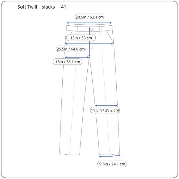 Unifirst Soft Twill Cotton/Polyester Men's Blue Slacks - Chino Dress/Casual Pant - Picture 2 of 12
